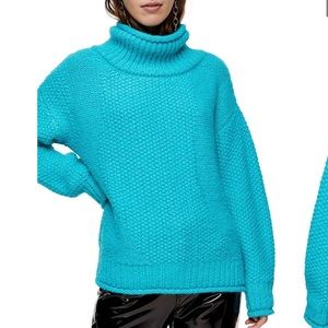 Turquoise Turtle Neck Sweater